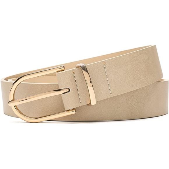 MORELESS 3 Pack Women Faux Leather Waist Belt for Jeans Dress Black White Brown main image 6